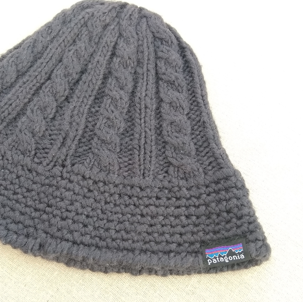 Patagonia blue gray knit bucket beanie toque hat - Picture 2 of 7